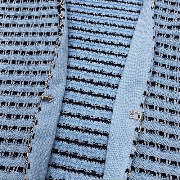 Ming Wang Women’s Light Blue and Black Textured Cardigan 2X Front Hook Closure - Picture 7 of 16